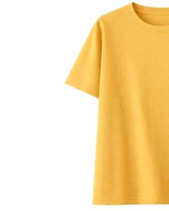 Camiseta de Mujer Amarillo Mostaza Personalizada con Bordado de Patchwork, Cuello Redondo, Algodón Suave, Manga Corta, Informal, Ligera, para Verano - Product Image 4