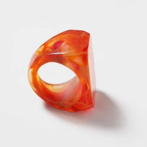 Handmade Resin <b>Rings</b> Circular Shape Multicolor Art Collectible Statement Jewelry by blossom <b>craft</b> india - Product Image 5