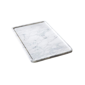 Bandeja de postre de color blanco de mármol para uso doméstico y en restaurantes Bandeja de servicio de diseño fantástico para servir alimentos - Product Image 1