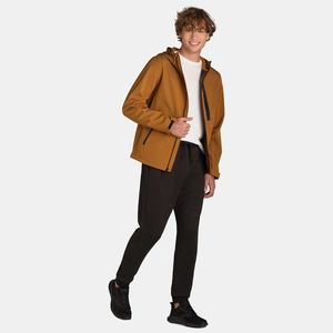 Wholesale Softshell <b>Jacket</b> For Men's Brown Color <b>Winter</b> <b>Running</b> Outdoor Sports Waterproof Soft Shell <b>Jacket</b> With Zipper Pockets - Product Image 2
