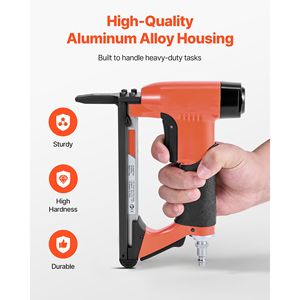 Graffettatrice Pneumatica per Tappezzeria, Calibro 21, a Naso Lungo, Serie 80, per Graffette a Filo Fine con Corona da 1/2 Pollice, Lunghezza 5/8 Pollici - Product Image 6