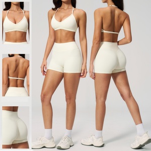 Wholesale Sportswear Active Wears Custom Gym Clothes Workout Yoga Shorts and Sports <b>Bra</b> Sets for Women - Product Image 1