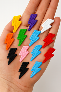 Patchs thermocollants Lightning Bolt, 10 couleurs vives, 10 de chaque, pour broderie DIY sur chapeaux, sacs, vestes - Product Image 2