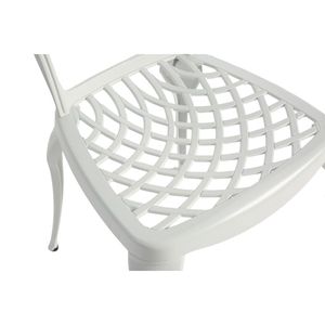 Ensemble bistrot 3 pièces en aluminium moulé antirouille, mobilier de jardin et de terrasse pour balcon, 2 chaises et 1 table en blanc - Product Image 4