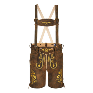 Pantalones Cortos de Lederhosen para Hombre, Cintura Alta, Bordado Floral, Cierre de Botones, Transpirables, Estilo Bávaro Casual - Product Image 5
