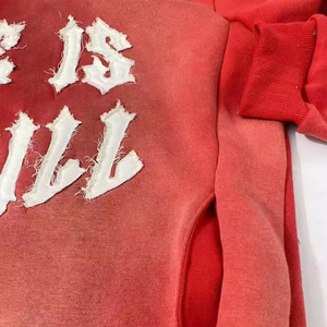 Sudaderas con Capucha para Hombre, Estilo Urbano, Personalizadas con Bordado Distressed, Corte Holgado, Mezcla de Algodón, Estampadas - Product Image 4