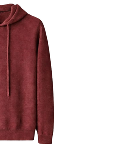 Sudadera con Capucha para Hombre, Color Granate, de Algodón y Felpa, Manga Larga, Informal, con Cordón Ajustable, Ropa de Calle para Invierno - Product Image 2