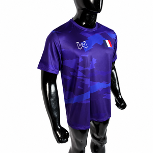 Maillot de Foot France Homme Manches Courtes Camouflage Imprimé par Transfert Thermique Matière Spandex Anti-Transpiration 180g Séchage Rapide - Product Image 4