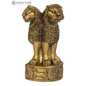 Tenture murale creuse fabriquée à la main de 6.7 pouces Ashoka Stambh fabriquée en Inde-l'emblème national de l'Inde - Product Image 4