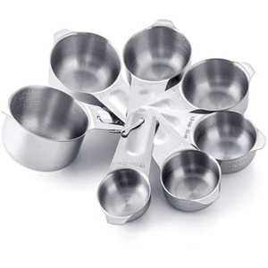 7pcs Stainless Steel <b>Measuring</b> Cups and <b>Spoons</b> Set Heavy Duty Metal <b>Measuring</b> <b>Spoon</b> for Dry Liquid Ingredients Baking Kitchen - Product Image 1