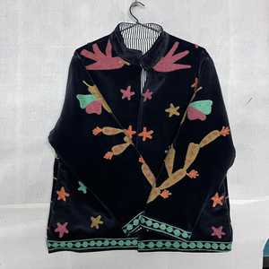 เสื้อแจ็คเก็ตกำมะหยี่ปักลายซูซานี คอจีน ลายดาวและนก ทรงหลวม แขนยาว สไตล์วินเทจสำหรับฤดูใบไม้ร่วง - Product Image 4