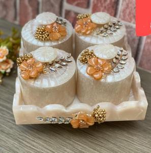 Juego de Frascos de Resina Epoxi para Frutos Secos de Craft Emporium Exports, Hechos a Mano, Aptos para Lavavajillas, Apilables, con Diseño Floral, para Cocina - Product Image 4