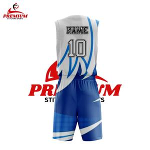 Derniers ensembles d'uniformes de basketball personnalisés pour adultes, respirants, antibactériens, imprimés par sublimation, séchage rapide, grandes tailles, anti-UV 100% - Product Image 2
