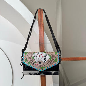 กระเป๋าคลัทช์ผู้หญิงหนังวัวสีเทอร์คอยส์สำหรับใส่โทรศัพท์กระเป๋าเงินหนังวัวสีเทอร์ควอยซ์แบบมีสไตล์ - Product Image 4