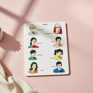 El tablero de rompecabezas de madera The Ally, juguete educativo para niños (Mi familia) - Product Image 2