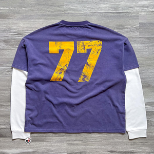 เสื้อยืดโออีเอ็มสองชั้นทรงโอเวอร์ไซส์ ผ้าฝ้ายพรีเมียม สตรีทแวร์ ขายส่งเสื้อผ้า ราคาขายส่ง เสื้อยืดสองชั้น - Product Image 4