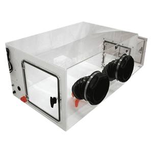 Mini caja de guantes al vacío para investigación en laboratorio con atmósfera controlada. Mini caja de guantes al vacío compacta para manipulación de productos químicos sensibles al aire. - Product Image 2