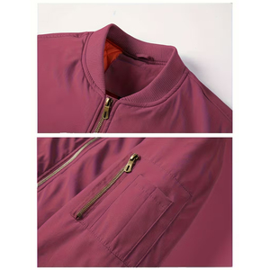 Blouson Bomber Unisexe Zippé Uni, Manches Élastiques, Grande Taille, Respirant, Coupe-Vent, Écologique pour Automne/Hiver – Meilleure Vente - Product Image 4