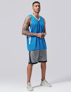 Camiseta deportiva reversible de baloncesto, uniforme de equipo de baloncesto, camiseta sin mangas lisa para entrenamiento, doble atlética - Product Image 2