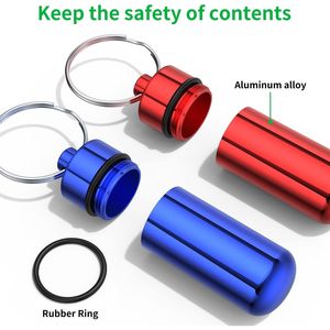 Confezione da 10 Portapillole Portachiavi Piccoli e Portatili, Impermeabili, in Alluminio, Mini Contenitori Metallici per Medicinali - Product Image 3