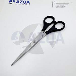 Right-Handed Stainless Steel Barber <b>Scissors</b> Medium Handle Blunt Tips Sharp Blades Professional Salon Use 4Cr13 Stainless Steel - Product Image 3