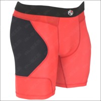 Shorts de compression personnalisés pour hommes, été, entraînement, fitness, sport, course à pied, gym, décontractés, OEM, rouge, noir, patch, shorts de compression unis