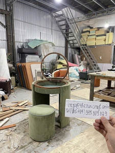 Essential Modern Corner Vanity Set - Oak Wood Girls <b>Makeup</b> Table with <b>Mirror</b> & Chair Set Cheap Supply - Product Image 5