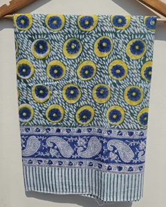 Cotton <b>Sarong</b> Pareo Beach Wrap, Hand Block Print <b>Bikini</b> Cover Up, Bohemian Lightweight Scarf for Women - Product Image 2