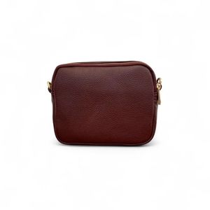 Royaa Burgundy Genuine Leather Crossbody <b>Shoulder</b> Bag for Women Single <b>Strap</b> Zipper Closure Portable Fashion Handbag - Product Image 5