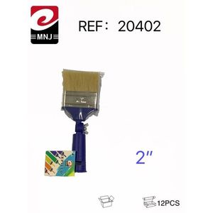 Pennello MNJ da 2 pollici con setole, ghiera in metallo e manico in plastica, 12 pezzi - Product Image 1
