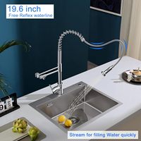 Robinet de cuisine moderne en laiton à poignée unique certifié CE, 3 voies (eau froide, chaude et potable) pour projets hôteliers, vente en gros