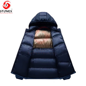 Chaqueta Acolchada Ligera con Capucha para Hombre, Resistente al Viento y al Agua, Abrigo de Invierno Acolchado, Cierre Completo, Informal, para Exteriores, Cálida y Aislada, 100% - Product Image 5