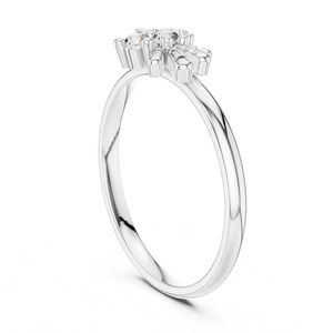 Round Moissanite Diamond Engagement <b>Ring</b> Snowflake Party Wear <b>Ring</b> Women's Dainty <b>Ring</b> Wedding <b>Ring</b> For Bride <b>Stacking</b> <b>Ring</b> - Product Image 3