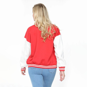 100% Wool <b>Jackets</b> for <b>Ladies</b> Leather Sleeves Varsity <b>Jacket</b> Button Closure Winter College Women's Coats Made in Pakistan - Product Image 4