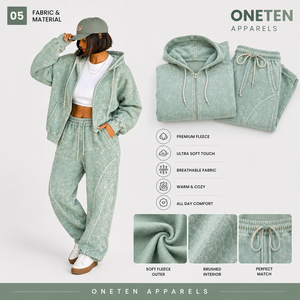 Ensemble de survêtement à capuche pour femme, imprimé animal brodé sur mesure, manches longues, coupe ample, léger, dégradé de couleurs, coton teint par immersion - Product Image 6