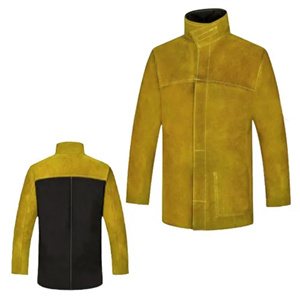 Premium Cowhide Split Leather Safety Clothing Fireproof Welding <b>Jackets</b> Industrial <b>Workers</b> Protective <b>Worker</b> <b>Jackets</b> Work Wear - Product Image 2
