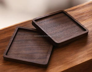 Bonne qualité 100% Original bois noyer sous-verre Design de luxe écologique Logo personnalisé et Design carré utilisation de mariage à domicile - Product Image 2