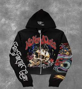 Sweat à capuche en molleton de coton 65/35 450 g/m² avec effet vieilli et doublure gaufrée pour homme - Product Image 6