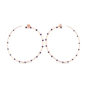 REYES, nuevo diseño, pendientes de aro de plata de ley 925 con corte redondo y piedras preciosas de zafiro azul de 0,5 quilates para mujer, joyería con certificado GRA - Product Image 6