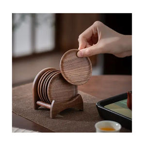 Sous-verre en bois, accessoire de cuisine, vente en gros, logo personnalisé, tapis isolant thermique, dessous de plat, sous-verre en bois massif - Product Image 2