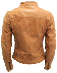 <b>Ladies</b> Casual Tan Fish Leather Blazer Winter Outdoor Fashion Quick Dry <b>Tweed</b> <b>Jackets</b> with Silk Lining - Product Image 3