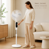 Ventilateur sur pied électrique 220V avec télécommande, ventilateur oscillant de 16 pouces avec moteur en cuivre pur et 3 vitesses pour usage domestique