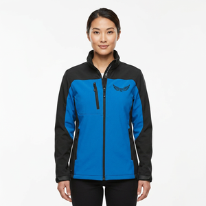 Veste polaire homme bleu et noir à blocs de couleur, col montant, fermeture éclair intégrale, coupe-vent, style sportif, pour l'automne - Product Image 4