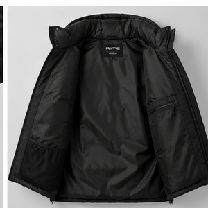 Hot Sale Rits Enterprises Winter Long Front Logo Men's Hooded <b>Waterproof</b> Breathable <b>Thin</b> Puffer <b>Jacket</b> Custom Fashion - Product Image 5