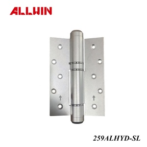Charnière de porte à fermeture douce hydraulique en alliage d'aluminium titane, réglable à 180 degrés, 152x38x2mm, noir, ALLWIN 259ALHYD-BL - Product Image 2