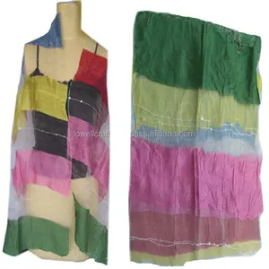 Яркий роскошный прозрачный шелковый шарф для модного образа, прозрачный шелковый шарф