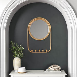 Espejo de pared de ratán plano Bergina - Product Image 2