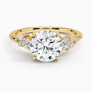 Anillo de compromiso con diamantes en forma de racimo de vid botánica - Product Image 1