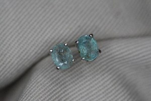 Certified Natural Paraiba Tourmaline Earrings Sterling Silver Real Genuine Blue Green October Birthstone Jewelry - Product Image 3