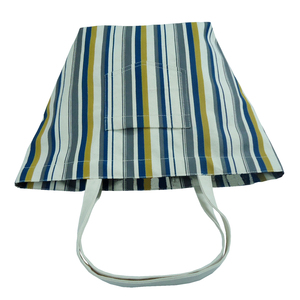 Sac fourre-tout en toile naturelle 12 OZ à rayures multicolores avec poche intérieure suspendue et poche extérieure en V, doublure en taffetas de polyester - Product Image 5